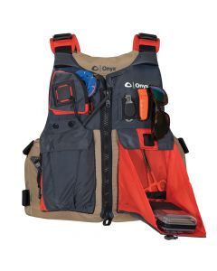 Onyx Kayak Fishing Vest - Adult Universal - Tan/Grey small_image_label