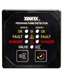 Fireboy Xintex Propane Fume Detector & Alarm w/2 Plastic Sensors & Solenoid Valve - Square Black Bezel Display small_image_label