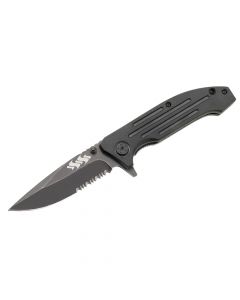 Kumma 4.5" Serrated Edge Spring Assisted Folding Knife - Stainless Steel small_image_label