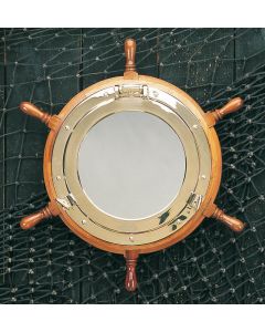 Porthole Mirrors with Ship's Wheel