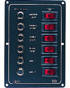 Seadog Vertical 6-Gang AC/DC Breaker Panels