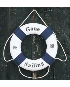 High Shine Decorative 'Gone Sailing' Life Ring, Blue, 12" small_image_label