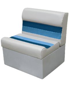Wise Deluxe Pontoon Furniture, Pontoon Bench, Light Gray/Navy/Blue