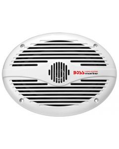 Flush Mount Boss Audion MR690 6" x 9" White Oval Marine Speakers