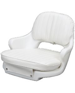 Moeller White 2000 Chair Helm Boat Seat, Cushion Set and Mounting Plate small_image_label
