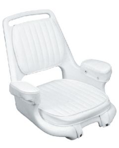 Moeller White 2080 Chair Helm Boat Seat, Cushion Set and Mounting Plate small_image_label