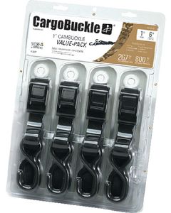 Indiana Marine Cam Buckle Tie Down Strap, 1"X6', Value 4 Pack small_image_label