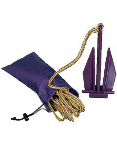 Jet Logic Lightweight Fluke Anchor (1-3/4 lbs.) With Rope and Nylon Storage Bag