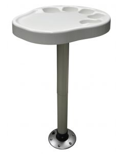 Wise Party Platter Table White with Post, White