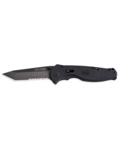 SOG Flash II Tanto Partially Serrated Folding Knife - Black TiNi