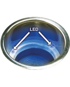 Seachoice, Stainless Steel Blue Led Drink Hold W/Drain, Recessed Cup Holders small_image_label