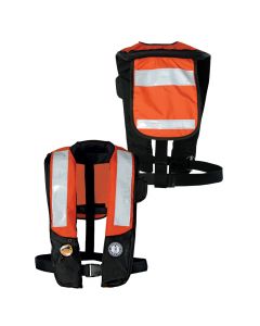 Mustang Survival Orange Black with SOLAS Reflective Tape Deluxe Auto Inflatable PFD small_image_label