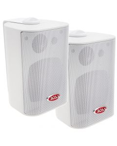 Boss Audio MR4.3W 4 3-Way Marine Enclosed System Box Speaker - 200W - White small_image_label