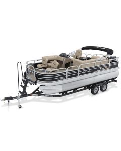 Sun Tracker Fishin Barge 20 DLX Pontoon Cover, Black-Black, Double Canopy, 2018-2019 - DOWCO